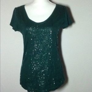 Loft Sequined Fancy T-Shirt New With Tags Small